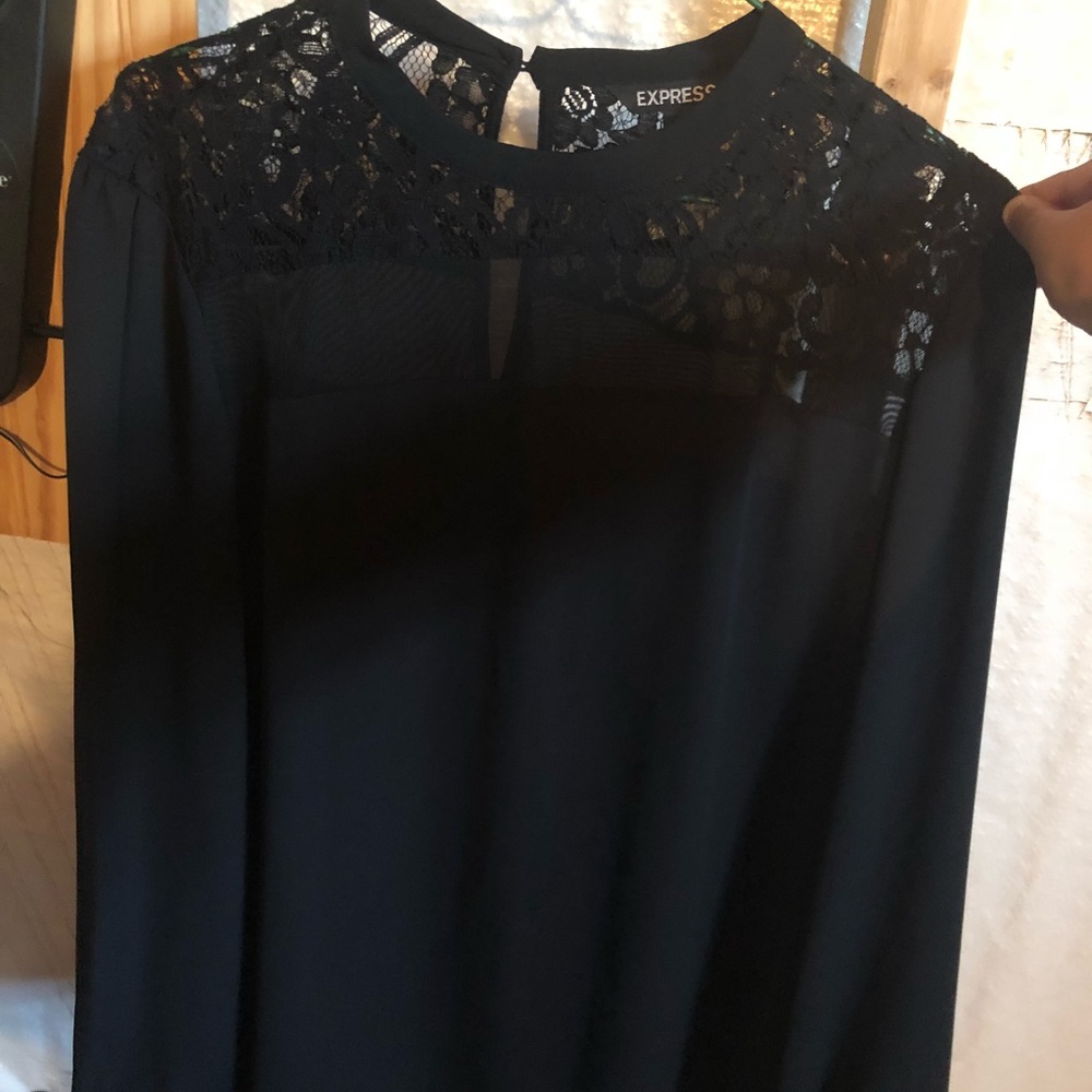 Black blouse with lace